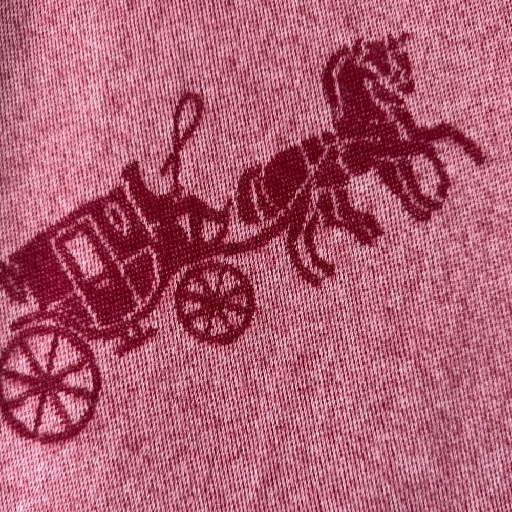 Coach Red Signature Horse‎ & Carriage Reversible Oversized Wool Cashmere Scarf - Picture 2 of 5